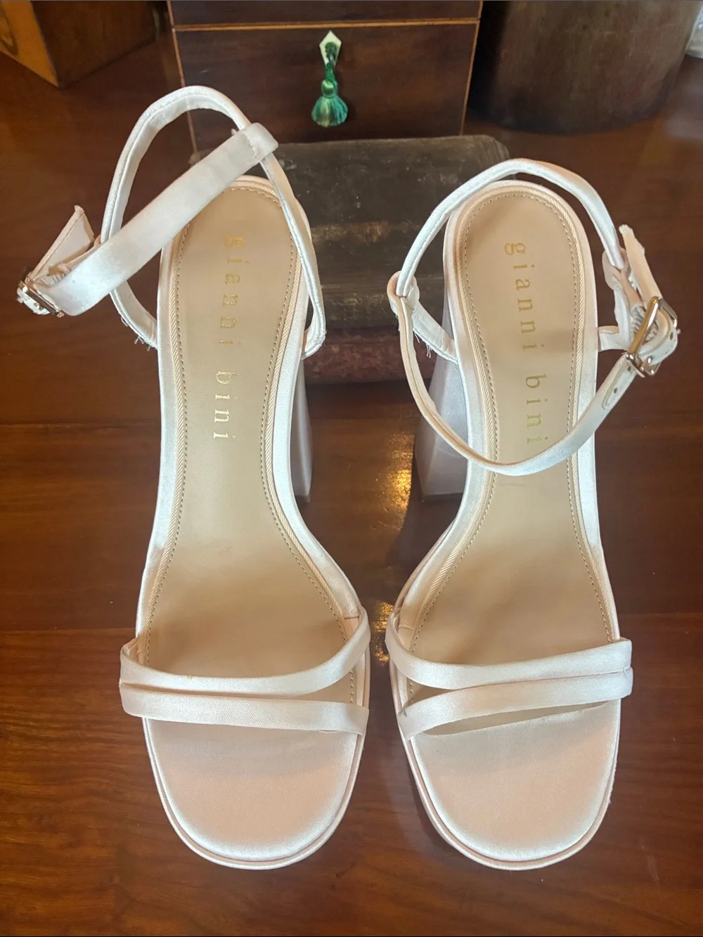 Gianni Bini Babel Satin Strappy Platform Dress Sandals